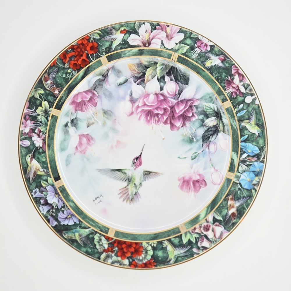 Floral Hummingbird Dinner Plate